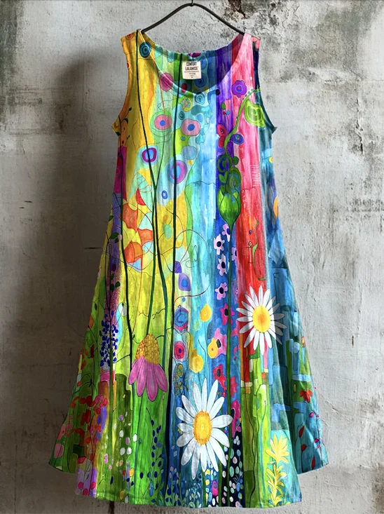 Crew Neck Casual Dress With No