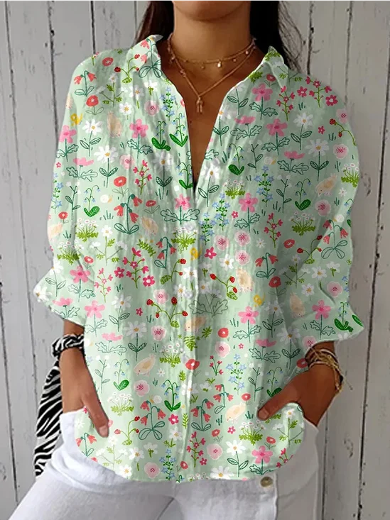 Loose Shirt Collar Casual Shirt