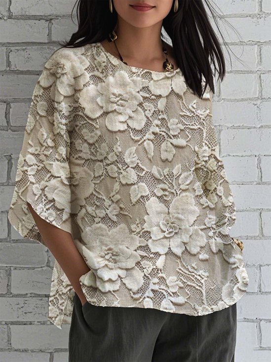 Loose Casual Crew Neck Shirt