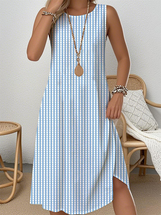 Simple Loose Crew Neck Dress