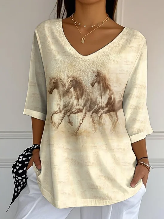 Women's Western Style Printed T-Shirt