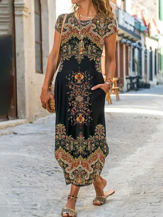 Nationality/Ethnic Loose Vintage Cotton Dress