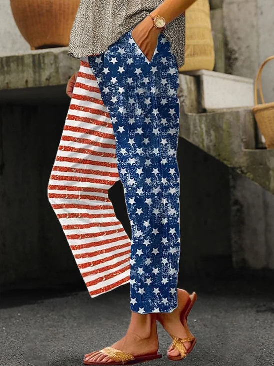 Women's Independence Day Printed Casual Pants