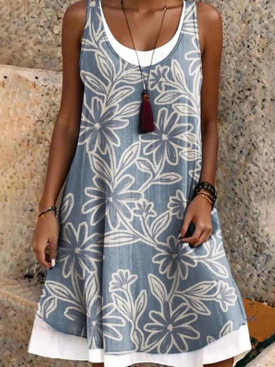 Casual Crew Neck Dress With No