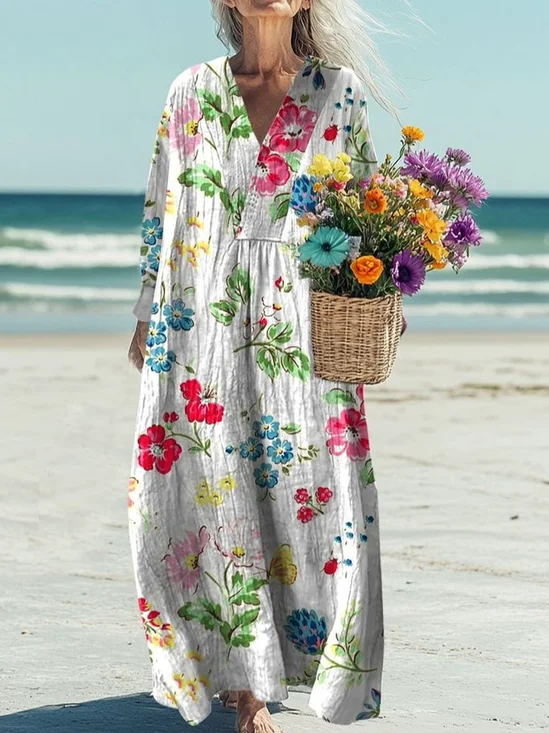 Women's Flowers Art Print Casual Dress