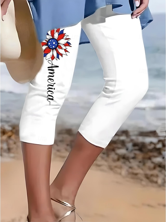 Regular Fit Cotton Casual Independence Day Leggings