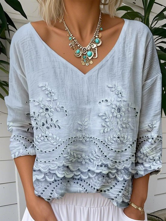 Loose Casual Gradient Pattern Jersey T-Shirt