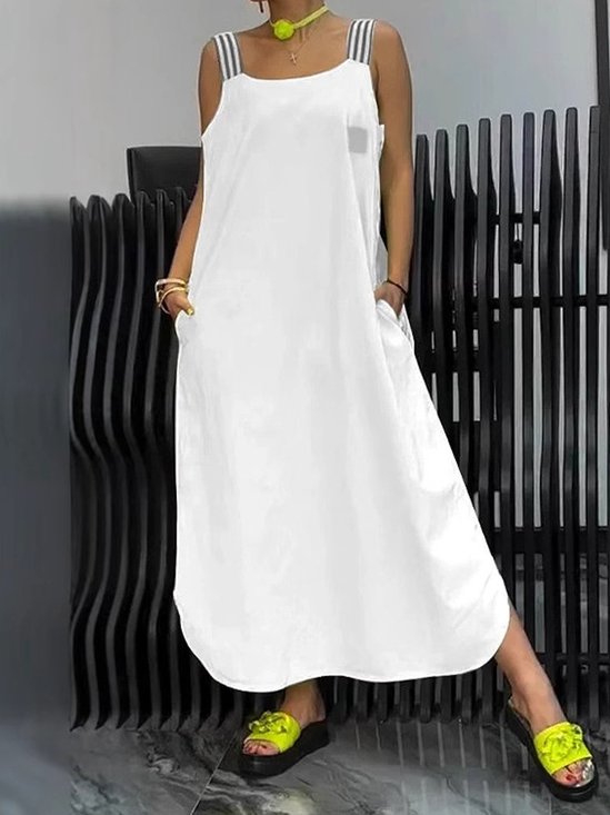 Casual Plain Spaghetti Maxi Dress