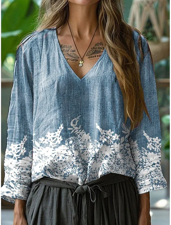 Loose Casual V Neck T-Shirt