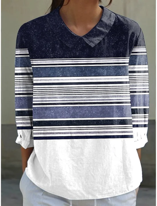 Shawl Collar Linen Blend Boho Shirt