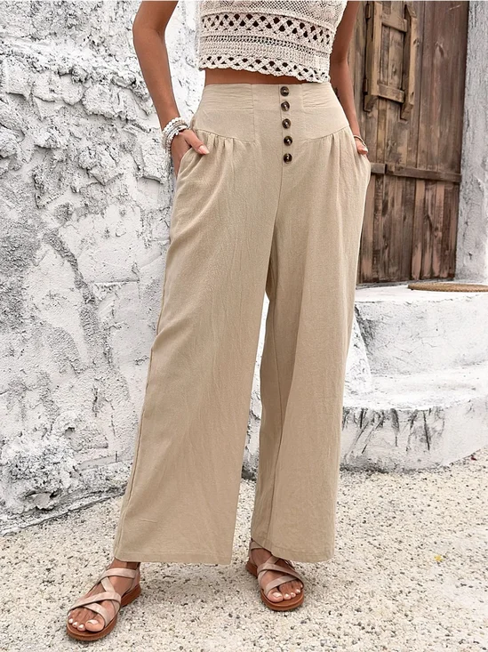 Cotton Regular Fit Simple Pants