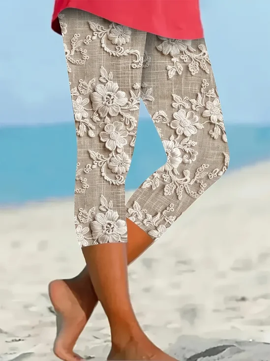 Women's Floral Print Casual Leggings