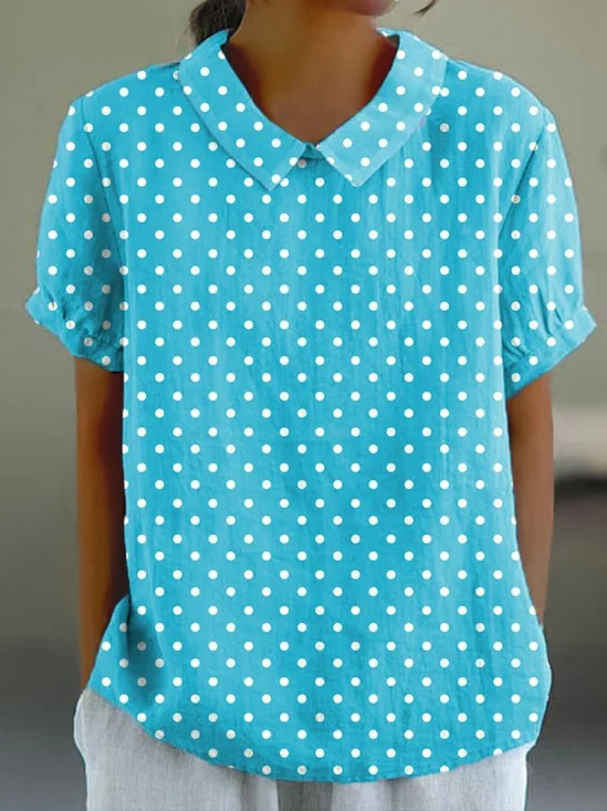 Women's Short Sleeve T-shirt Summer Color1 Geometric Printing Stand Collar Daily Going Out Casual Top