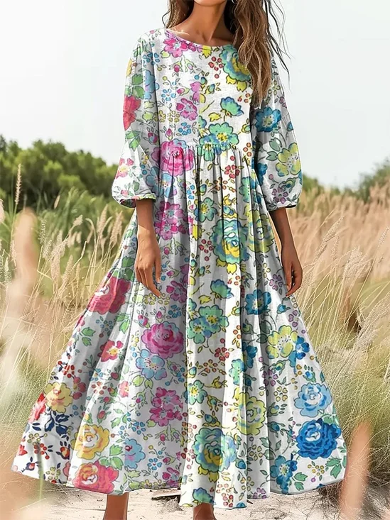 Gradient Pattern Loose Casual Dress