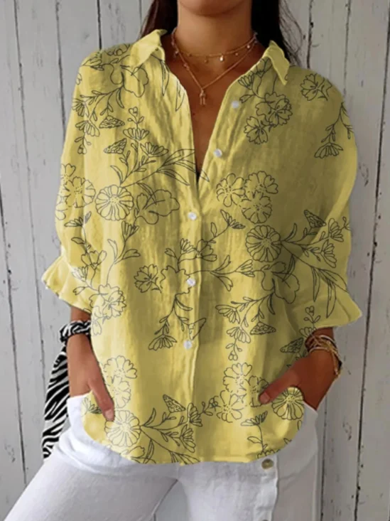 Cotton Casual Floral Shirt
