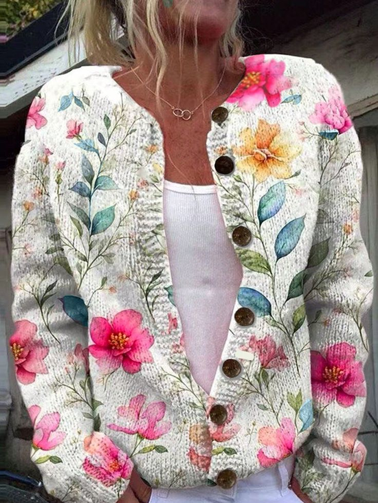 Vintage Crew Neck Cardigan