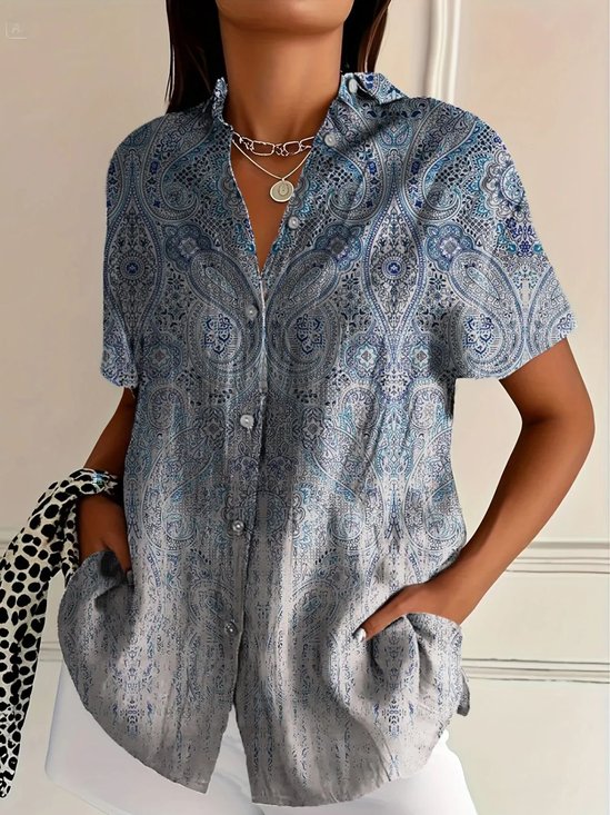 Ethnic Regular Fit Shirt Collar Shirt