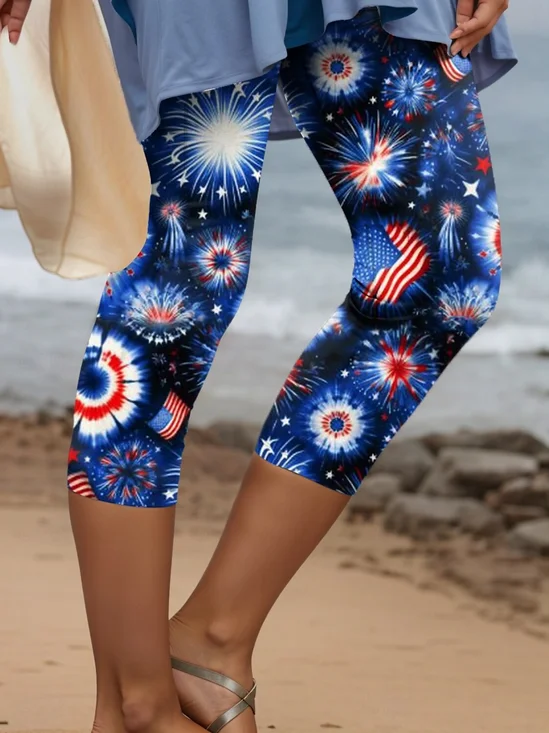 Women's American Flag 1776 Independence Day Printed Leggings