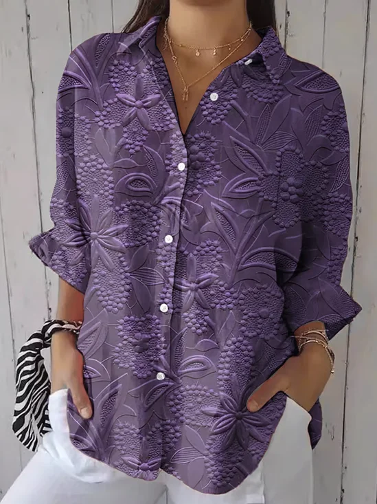 Vintage Floral Print Blouse
