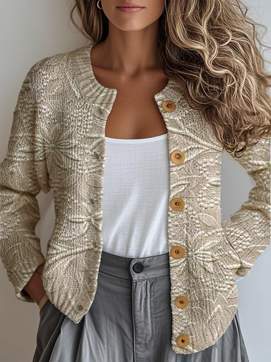 Vintage Crew Neck Cardigan