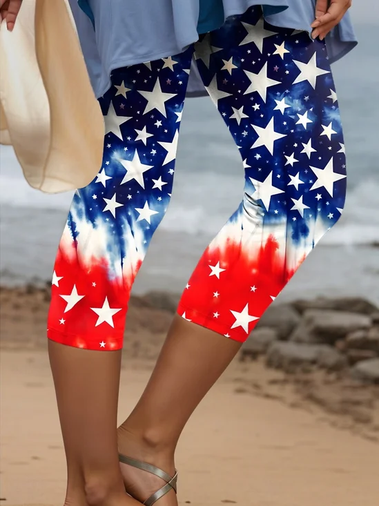Women's American Flag 1776 Independence Day Printed Leggings