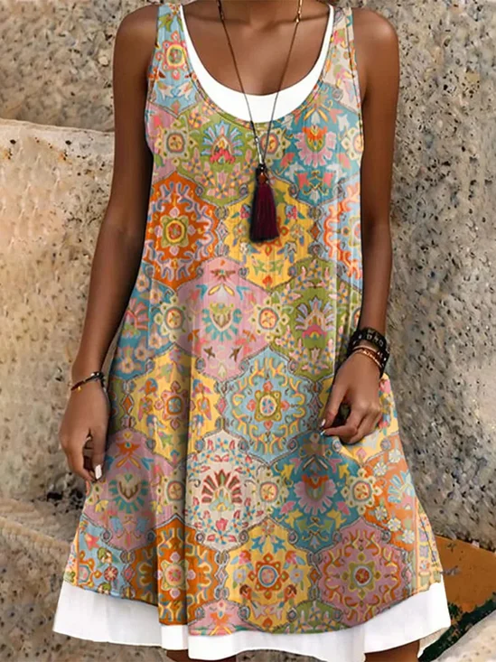 Crew Neck Casual Regular Fit Dress