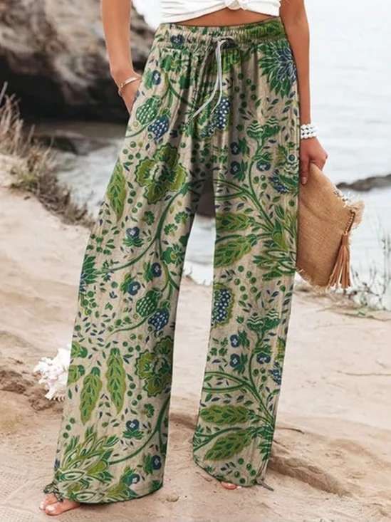 Floral Casual Loose Pants