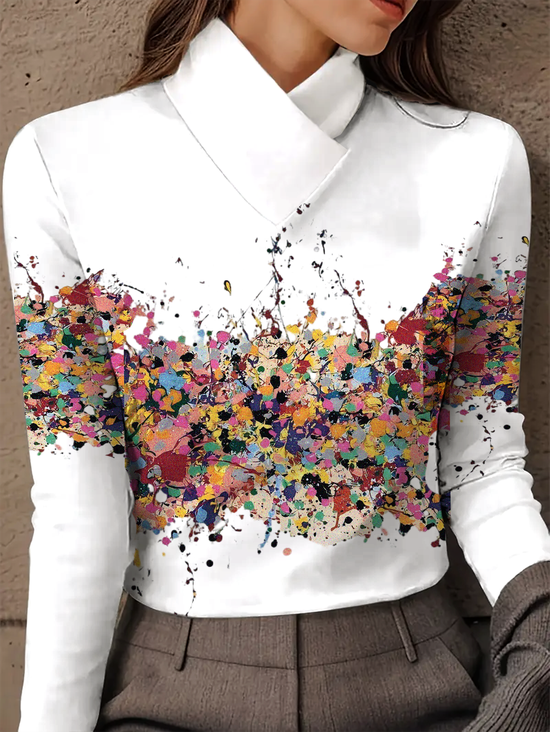 Women's Long-Sleeved High-Neck Slim-Fitting Top