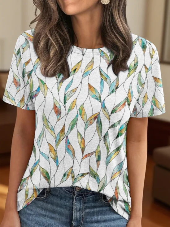 Regular Fit Casual Crew Neck Cotton T-Shirt