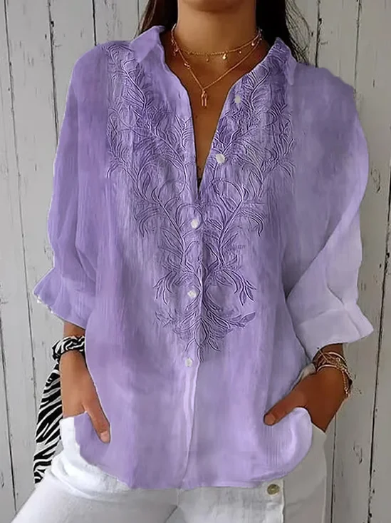 Women's Alzheimer's Floral Print Casual Shirt
