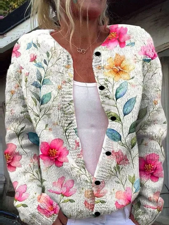Vintage Crew Neck Cardigan