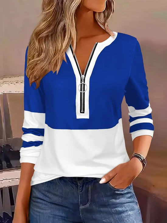 Cotton-Blend Vintage Multicolor Block T-Shirt