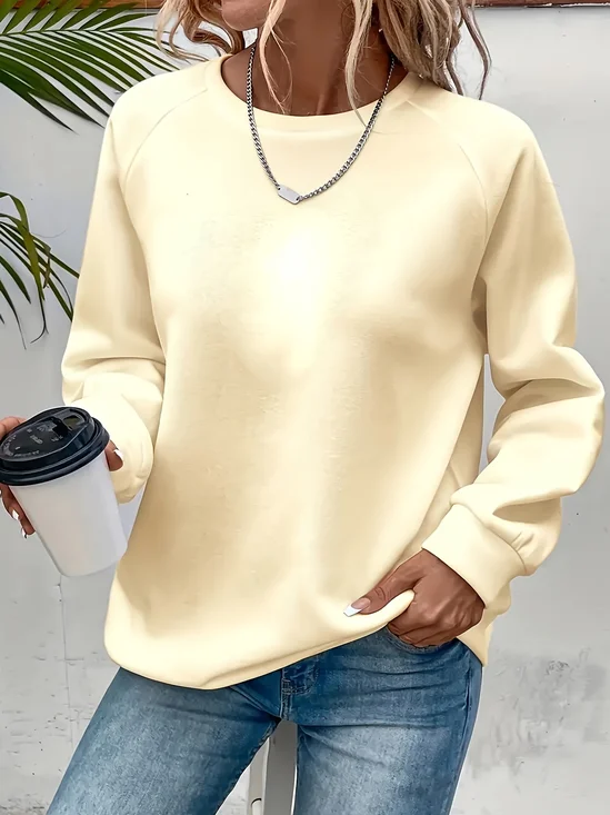 Crew Neck Regular Fit Plain Simple Sweatshirt