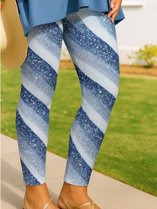 Women's Elegant Resort Vintage Full Length Sequin Gradient Leggings