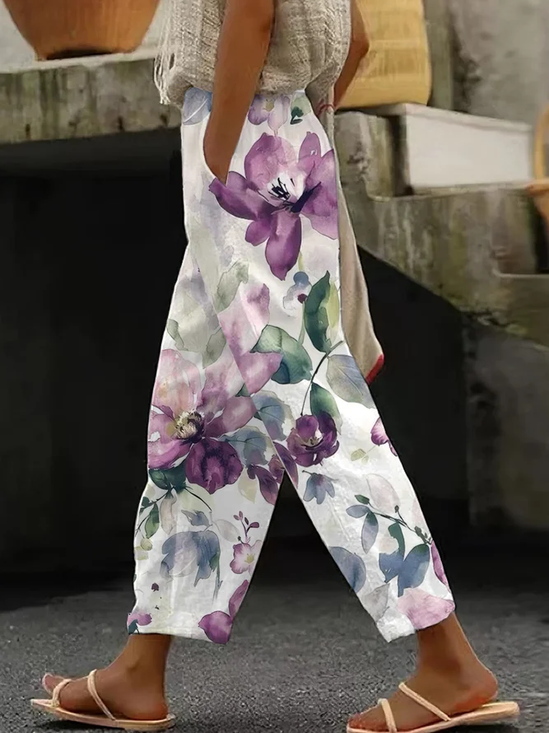 Women's Floral Print Casual Pants