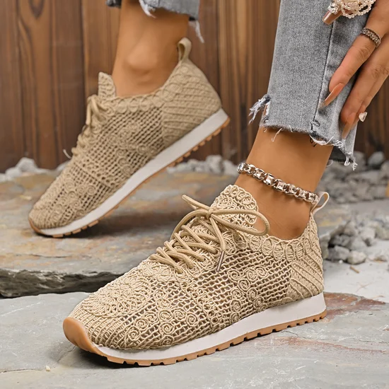 Plain Vintage Cotton Casual Shoes