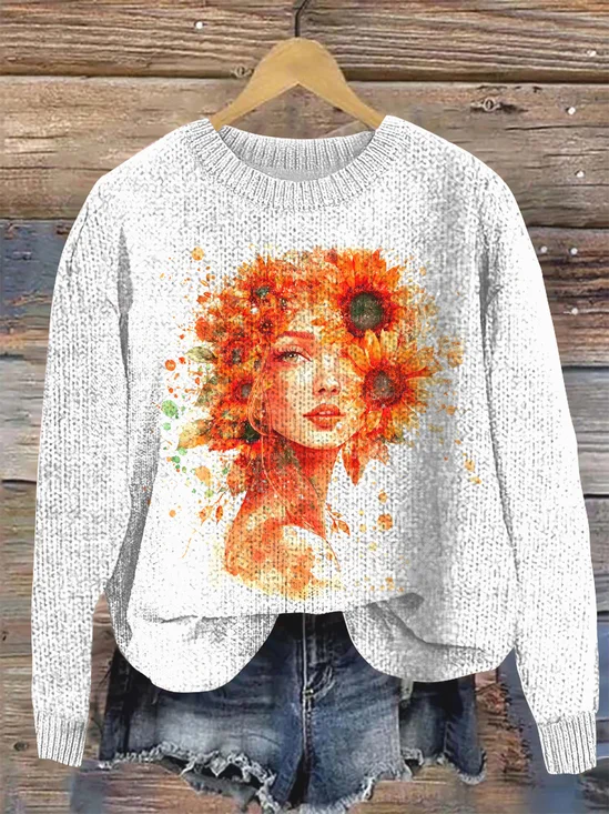 Regular Fit Crew Neck Casual Wool/Knitting Sweater