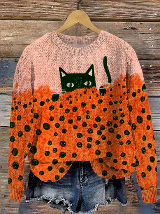 Casual Crew Neck Wool/Knitting Sweater