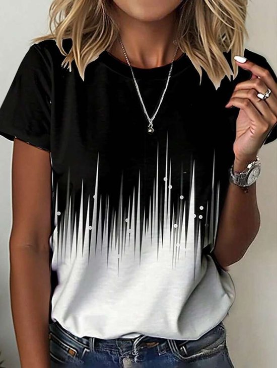 Simple Casual Round Neck Short Sleeve T-Shirt