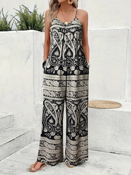 Cotton Geometric Pants