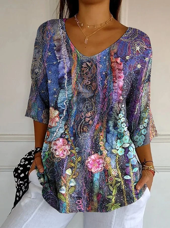 Women's Alzheimer's Floral Print Casual T-Shirt