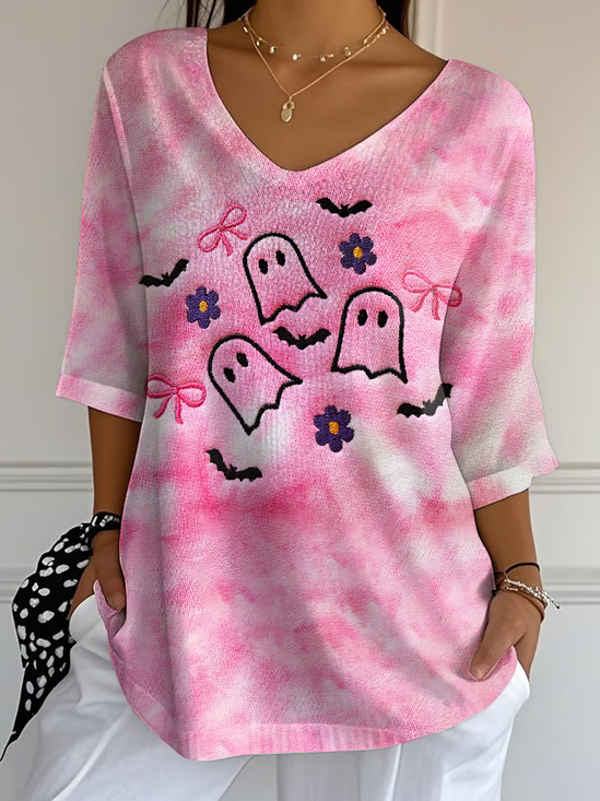 Women's Casual October We Wear Pink Halloween Witch Top