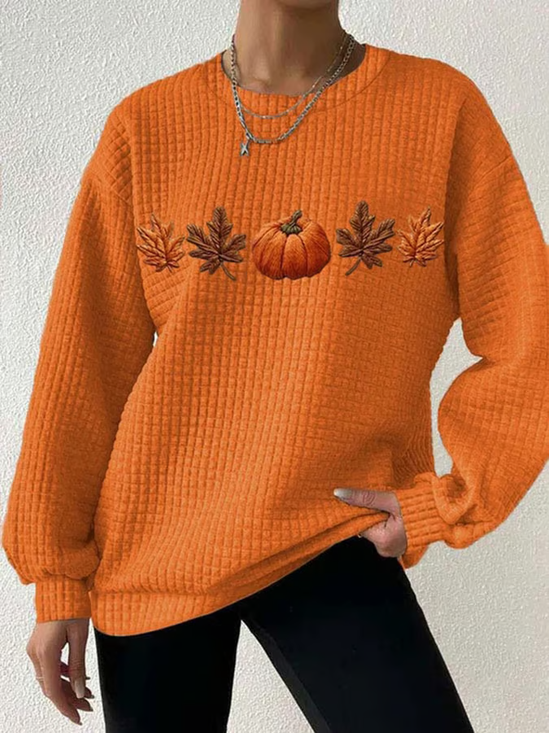 Cotton Casual Crew Neck Sweatshirt