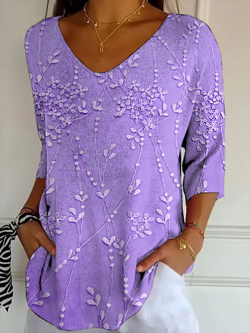 Women's Alzheimer's Floral Print Casual T-Shirt