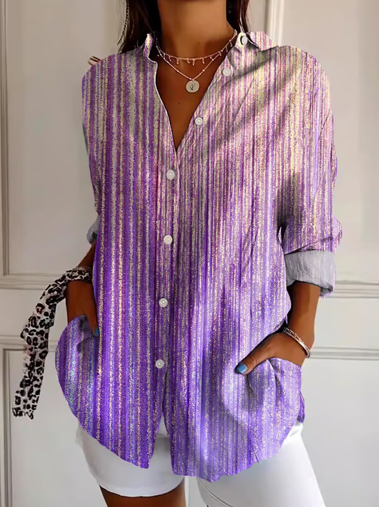 Women's Alzheimer's Abstract Print Casual Long Sleeve Shirt