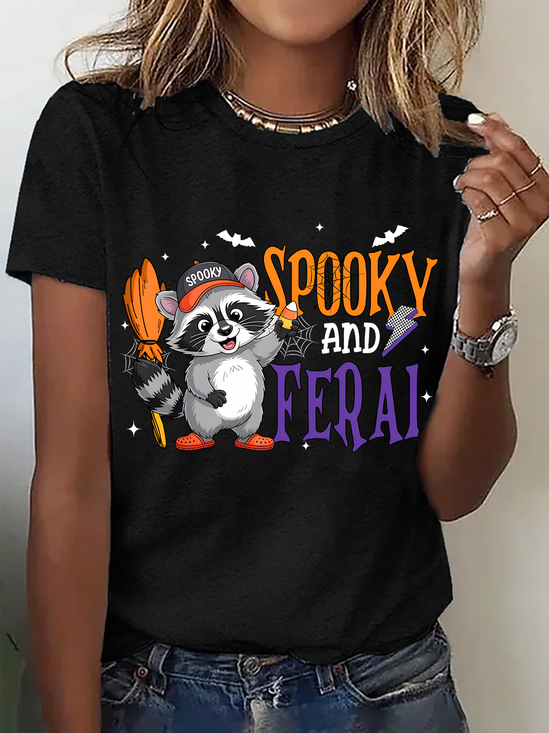 Women's Spooky and Feral Halloween T-Shirt