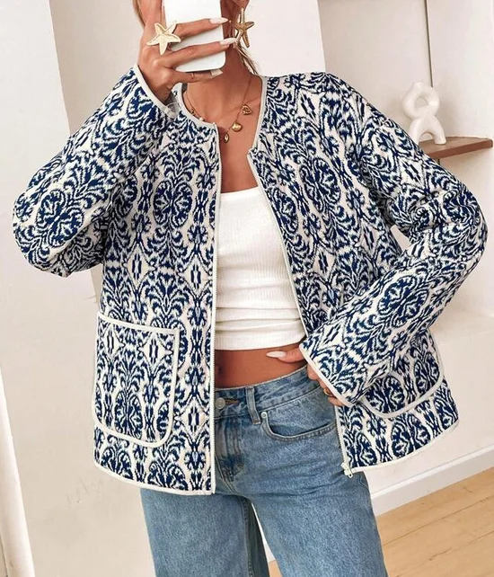 Stand Collar Casual Regular Fit Cotton Jacket