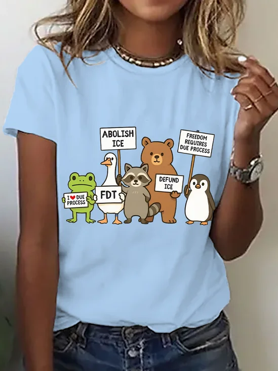 Abolish ICE Protest Goose Print T-Shirt