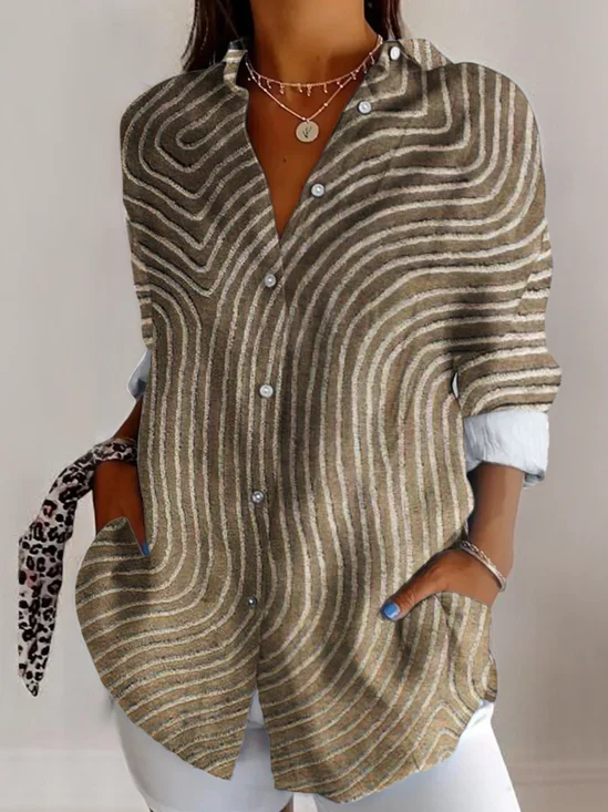 Cotton Casual Striped Shirt