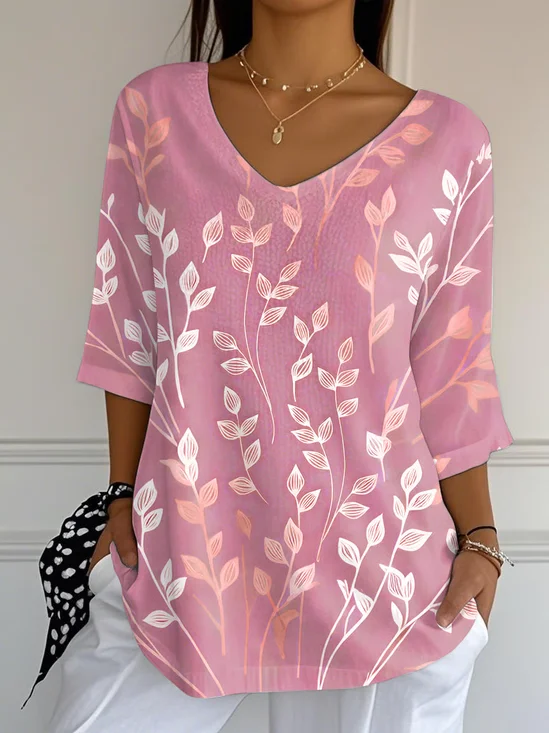 Women's Breast Awareness Floral Print T-Shirt